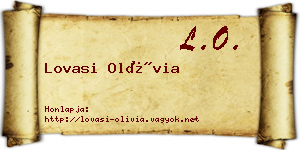 Lovasi Olívia névjegykártya